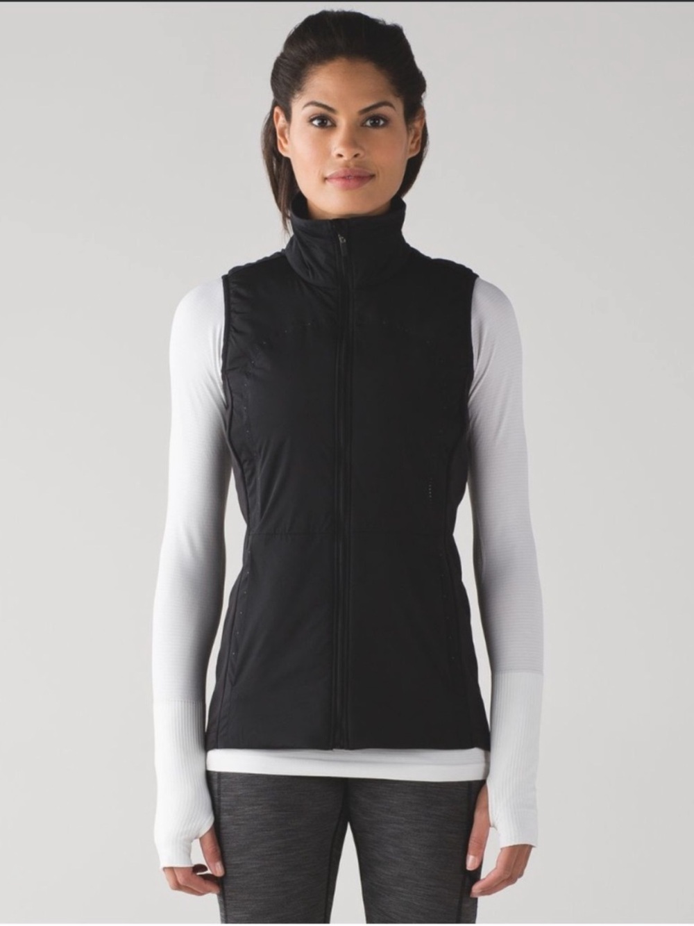 lululemon athletica Black Sleeveless Zip Front Vest